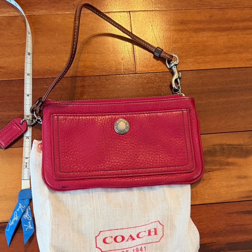 Coach Cherry Leather Wristlet